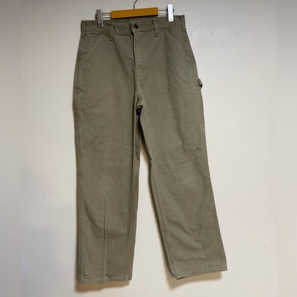 Carhartt B11 Original Dungaree Work Pants 32x32 — Khaki Duck Canvas Utility - Picture 2 of 10